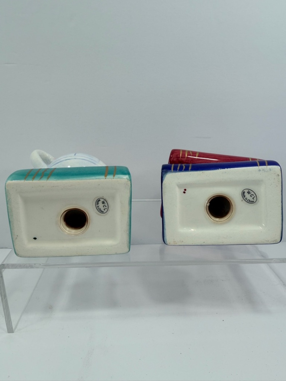 VTG WCL Whimsical Teatime Teapot & Teacup on Books Salt & Pepper Shakers - NIB - Picture 7 of 9